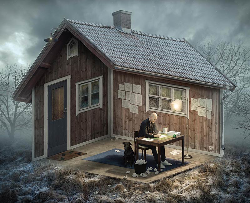 معماری عکس سورئال خانه یک معمار؛ اثر Erik Johansson