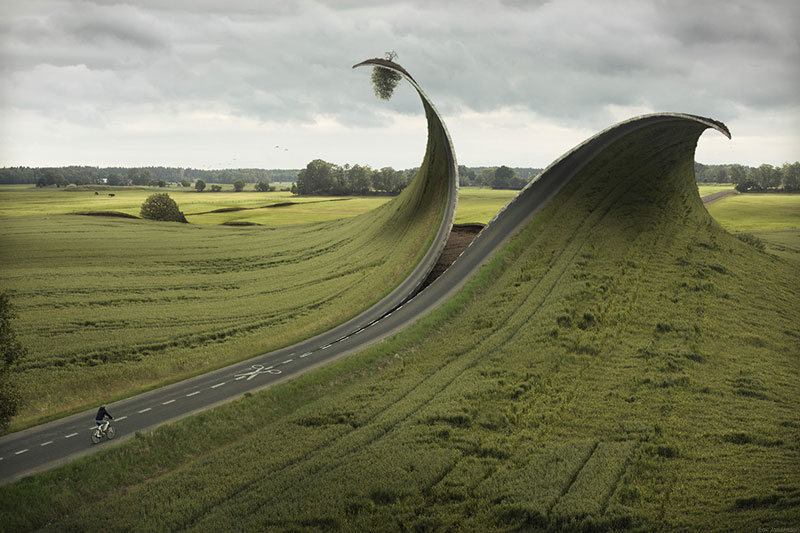 عکس سورئال با عنوان برش و تا زدن اثر Erik Johansson