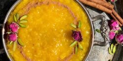 طرز تهیه شله زرد مجلسی بسیار خوش رنگ و طعم عالی