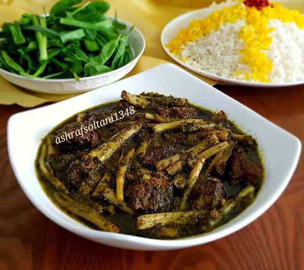 خورش کنگر خوشمزه با مرغ طرز تهیه خورش کنگر با گوشت قرمز.